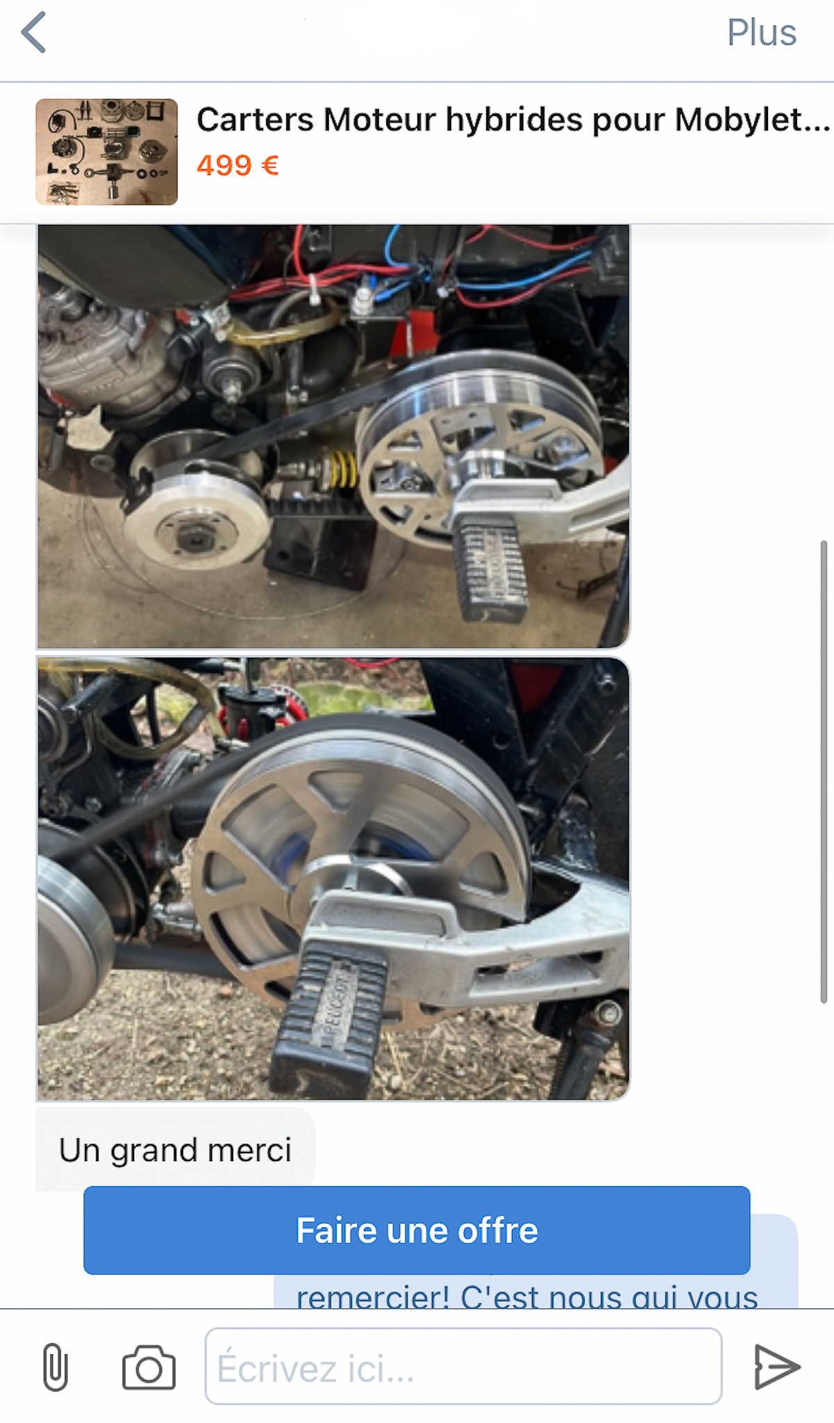 Poulie embrayage sur Peugeot 103 RCX